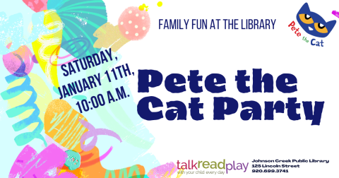 multi color design with Pete the Cat