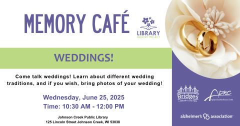 picture of weddings rings to advertise a Memory Cafe to talk weddings