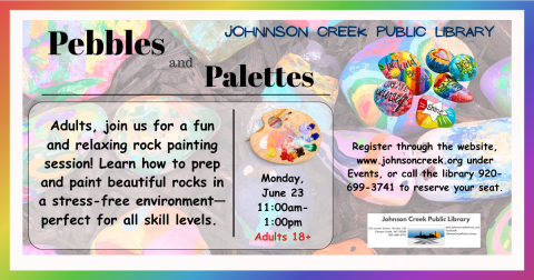 small rocks painted in all different colors, offering a class in rock painting for adults