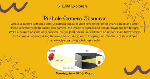 Pinhole camera making for youth 5-10
