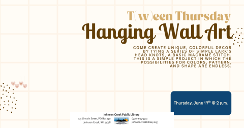 Beige background with Tween Thursday Hanging Wall Art Program