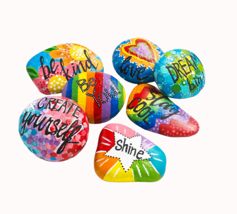 colorful painted rocks